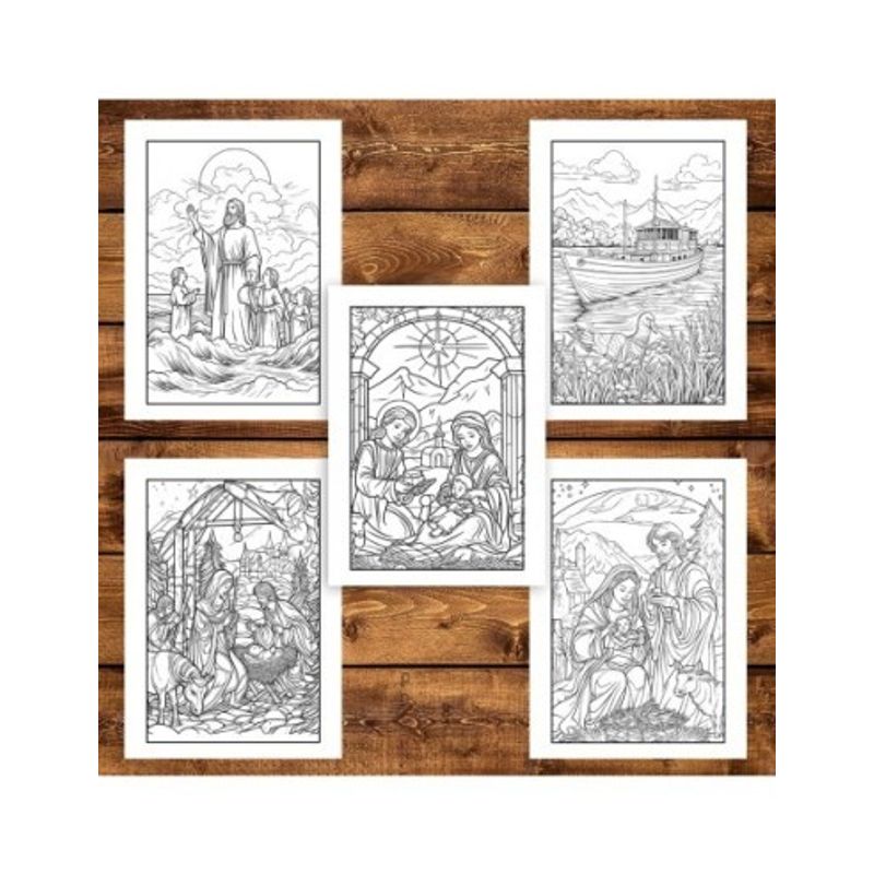 Carti si Birotica - Carti - Carti pentru copii - Carti de colorat - Carte de colorat pentru copii, 50 de ilustratii Biblice - Volumul II, 106 pagini, A5 - Infinity.ro