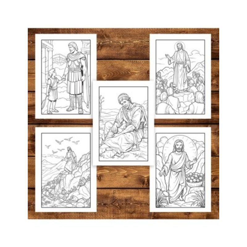 Carti si Birotica - Carti - Carti pentru copii - Carti de colorat - Carte de colorat pentru copii, 50 de ilustratii Biblice - Volumul I, 106 pagini, A5 - Infinity.ro