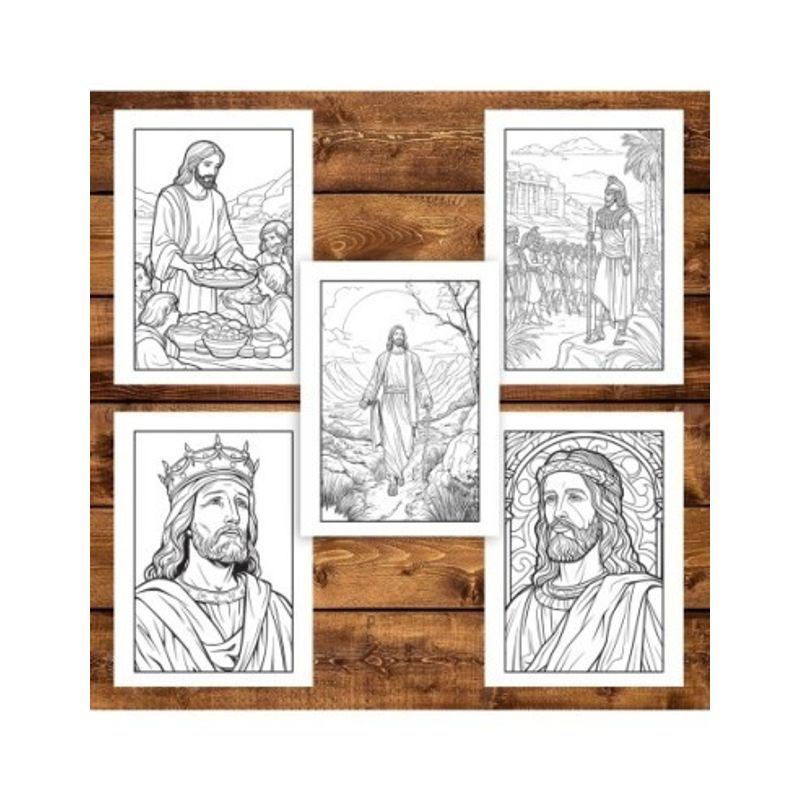 Carti si Birotica - Carti - Carti pentru copii - Carti de colorat - Carte de colorat pentru copii, 50 de ilustratii Biblice - Volumul II, 106 pagini, A5 - Infinity.ro