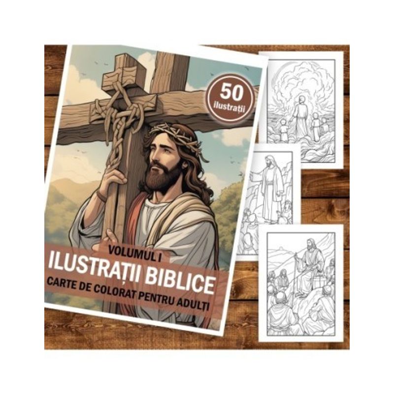 Carti si Birotica - Carti - Carti pentru copii - Carti de colorat - Carte de colorat pentru copii, 50 de ilustratii Biblice - Volumul I, 106 pagini, A5 - Infinity.ro