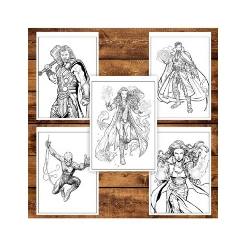 Carti si Birotica - Carti - Carti pentru copii - Carti de colorat - Carte de colorat pentru copii, 48 de ilustratii Supereroi - Volumul IV, 102 pagini, A5 - Infinity.ro