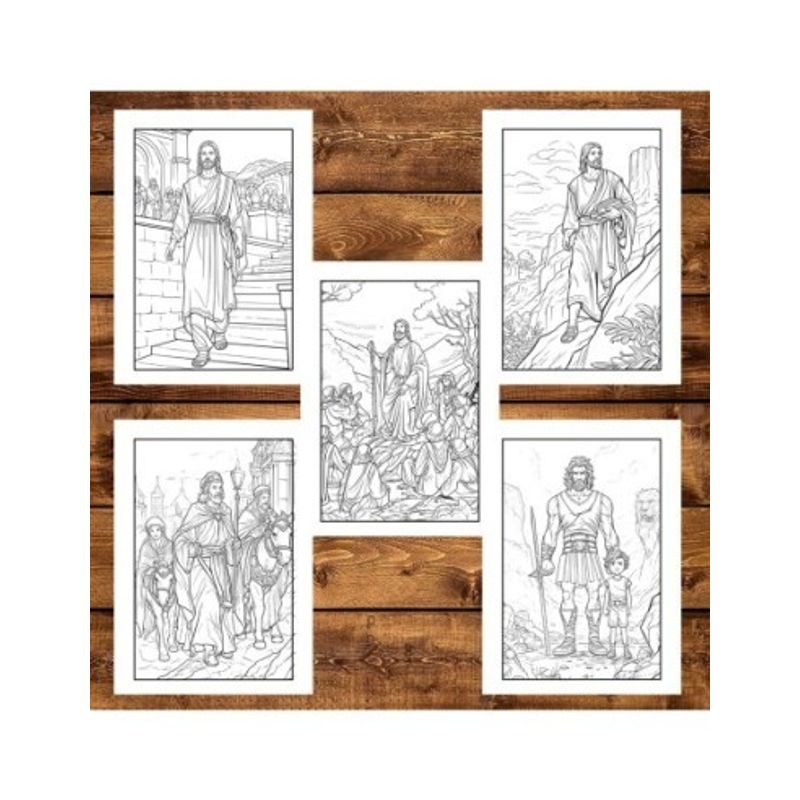 Carti si Birotica - Carti - Carti pentru copii - Carti de colorat - Carte de colorat pentru copii, 50 de ilustratii Biblice - Volumul II, 106 pagini, A5 - Infinity.ro
