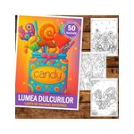 Carti si Birotica - Carti - Carti pentru copii - Carti de colorat - Carte de colorat pentru copii, 50 de ilustratii Lumea Dulcurilor, 106 pagini, A5 - Infinity.ro