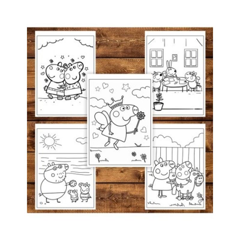 Carti si Birotica - Carti - Carti pentru copii - Carti de colorat - Carte de colorat pentru copii, 50 de ilustratii Peppa Pig - Volumul II, 106 pagini, A5 - Infinity.ro