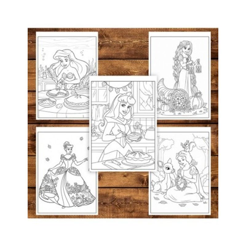 Carti si Birotica - Carti - Carti pentru copii - Carti de colorat - Carte de colorat pentru copii, 50 de ilustratii Printese din Desene - Volumul VI, 106 pagini, A5 - Infinity.ro