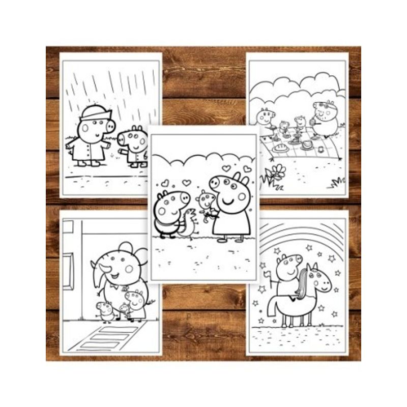 Carti si Birotica - Carti - Carti pentru copii - Carti de colorat - Carte de colorat pentru copii, 50 de ilustratii Peppa Pig - Volumul II, 106 pagini, A5 - Infinity.ro