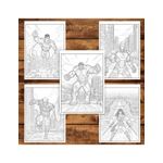 Carti si Birotica - Carti - Carti pentru copii - Carti de colorat - Carte de colorat pentru copii, 50 de ilustratii Supereroi - Volumul III, 106 pagini, A5 - Infinity.ro