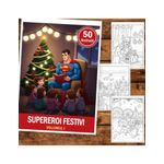 Carti si Birotica - Carti - Carti pentru copii - Carti de colorat - Carte de colorat pentru copii, 50 de ilustratii Supereroi Festivi - Volumul I, 106 pagini, A5 - Infinity.ro