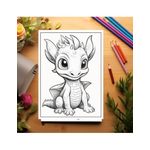 Carti si Birotica - Carti - Carti pentru copii - Carti de colorat - Carte de colorat pentru copii, 50 de ilustratii, Bebe dragoni - Volumul I, 106 pagini, A5 - Infinity.ro