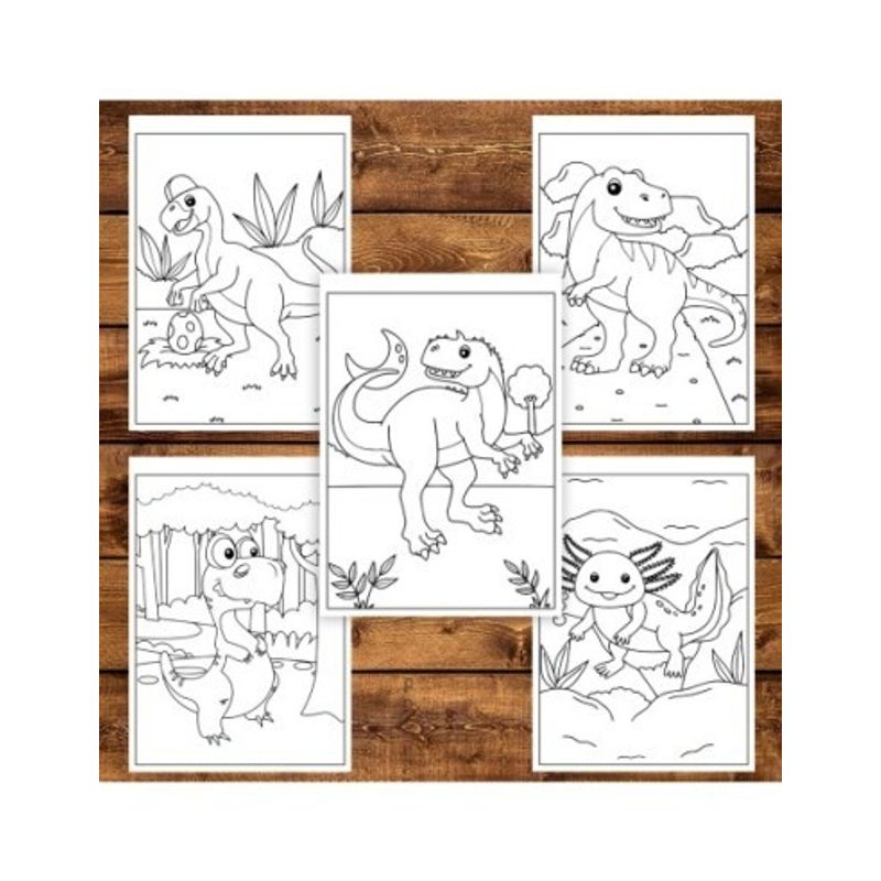 Carti si Birotica - Carti - Carti pentru copii - Carti de colorat - Carte de colorat pentru copii, 50 de ilustratii Taramul Dinozaurilor, 106 pagini, A5 - Infinity.ro