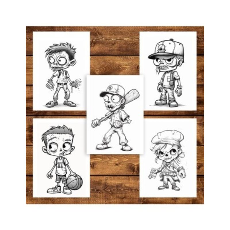 Carti si Birotica - Carti - Carti pentru copii - Carti de colorat - Carte de colorat pentru copii, 50 de ilustratii, Zombie kids - Volumul I, 106 pagini, A5 - Infinity.ro