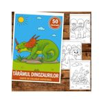 Carti si Birotica - Carti - Carti pentru copii - Carti de colorat - Carte de colorat pentru copii, 50 de ilustratii Taramul Dinozaurilor, 106 pagini, A5 - Infinity.ro