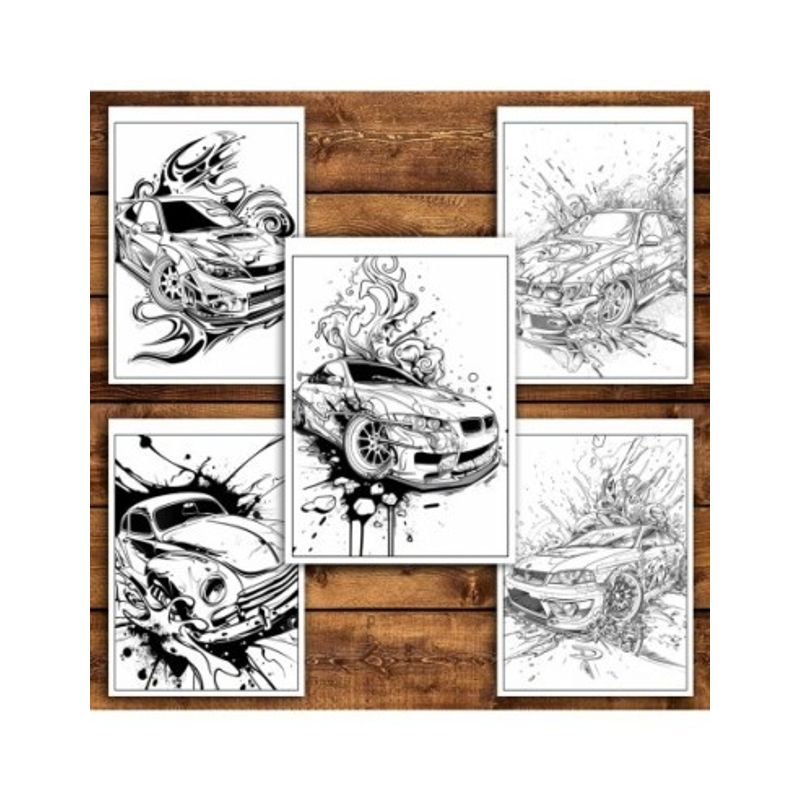 Carti si Birotica - Carti - Carti pentru copii - Carti de colorat - Carte de colorat pentru relaxare si antistres, 25 de ilustratii, Graffiti cu Masini, 56 pagini, A5 - Infinity.ro