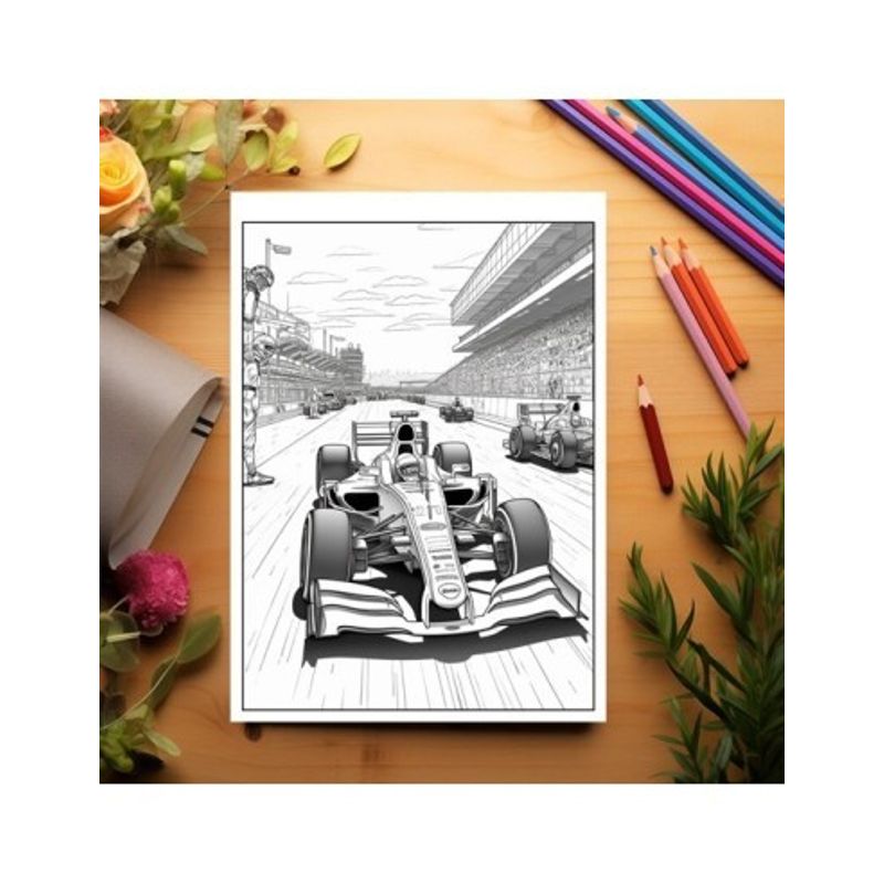 Carti si Birotica - Carti - Carti pentru copii - Carti de colorat - Carte de colorat pentru relaxare si antistres, 25 de ilustratii, Formula 1, 56 pagini, A5 - Infinity.ro
