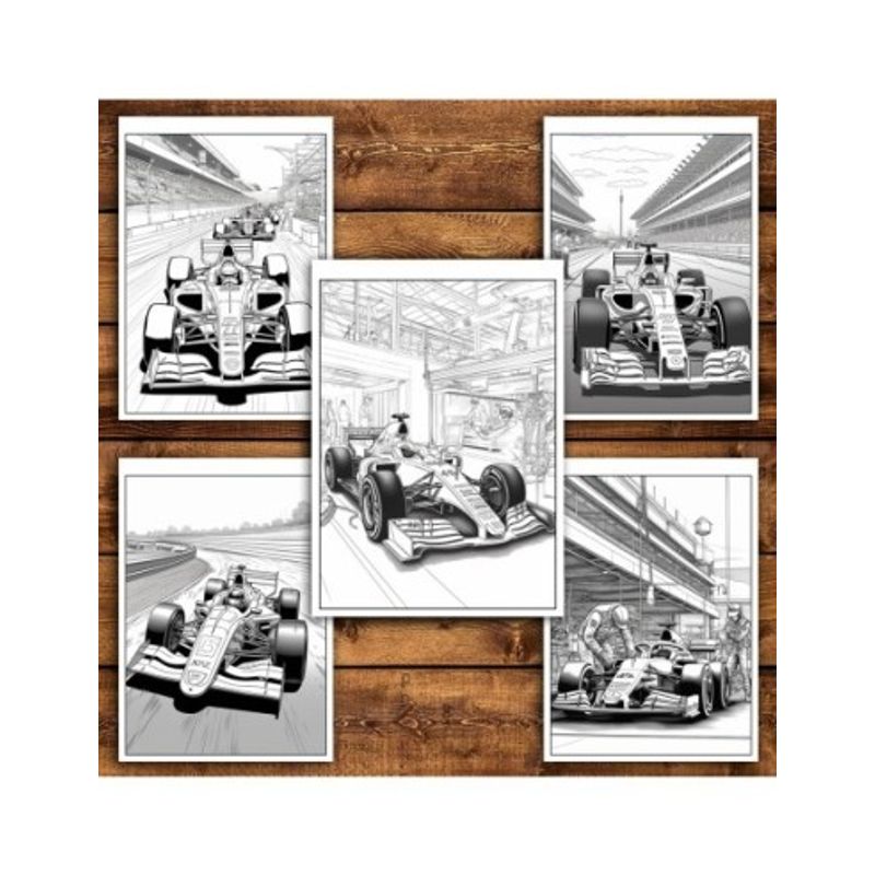 Carti si Birotica - Carti - Carti pentru copii - Carti de colorat - Carte de colorat pentru relaxare si antistres, 25 de ilustratii, Formula 1, 56 pagini, A5 - Infinity.ro