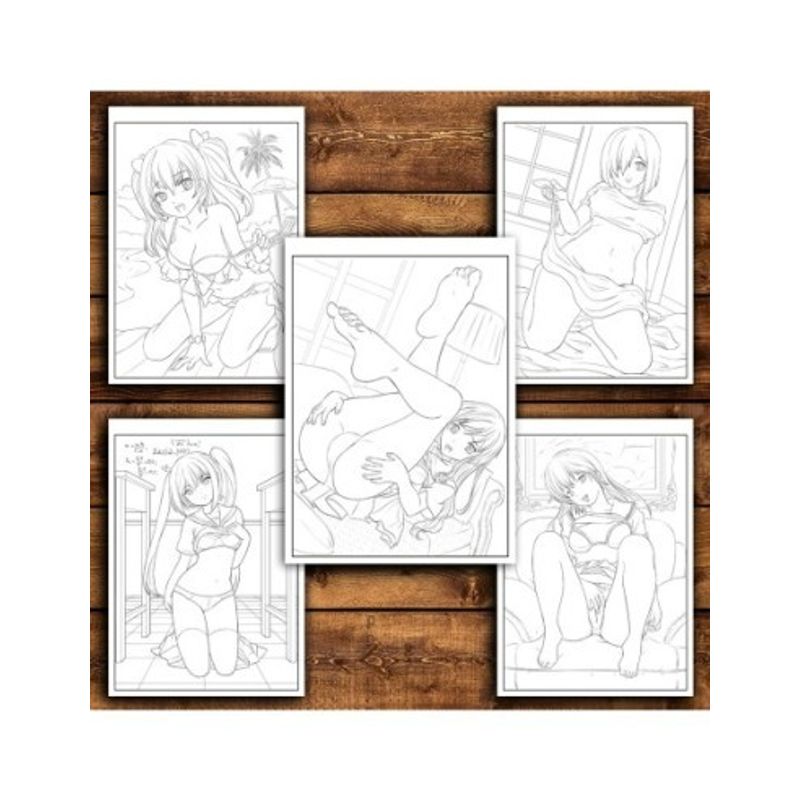 Carti si Birotica - Carti - Carti pentru copii - Carti de colorat - Carte de colorat pentru relaxare si antistres, 30 de ilustratii, Erotic Manga, 66 pagini, A5 - Infinity.ro