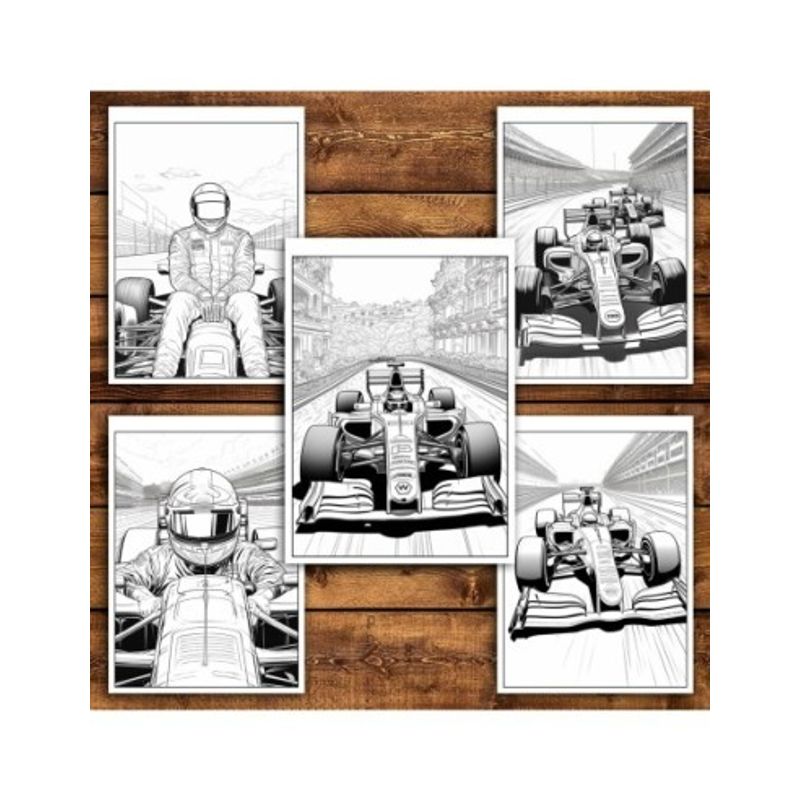 Carti si Birotica - Carti - Carti pentru copii - Carti de colorat - Carte de colorat pentru relaxare si antistres, 25 de ilustratii, Formula 1, 56 pagini, A5 - Infinity.ro