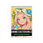 Carti si Birotica - Carti - Carti pentru copii - Carti de colorat - Carte de colorat pentru relaxare si antistres, 30 de ilustratii, Anime Easter Girls, 66 pagini, A5 - Infinity.ro