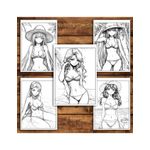Carti si Birotica - Carti - Carti pentru copii - Carti de colorat - Carte de colorat pentru relaxare si antistres, 34 de ilustratii, Manga Beach Babes, 74 pagini, A5 - Infinity.ro