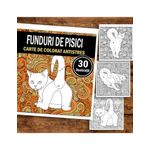 Carti si Birotica - Carti - Carti pentru copii - Carti de colorat - Carte de colorat pentru relaxare si antistres, 30 de ilustratii, Funduri de pisici, 66 pagini, A5 - Infinity.ro