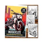Carti si Birotica - Carti - Carti pentru copii - Carti de colorat - Carte de colorat pentru relaxare si antistres, 35 de ilustratii, Motociclete, 76 pagini, A5 - Infinity.ro