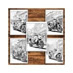 Carti si Birotica - Carti - Carti pentru copii - Carti de colorat - Carte de colorat pentru relaxare si antistres, 35 de ilustratii, Motociclete, 76 pagini, A5 - Infinity.ro