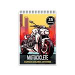 Carti si Birotica - Carti - Carti pentru copii - Carti de colorat - Carte de colorat pentru relaxare si antistres, 35 de ilustratii, Motociclete, 76 pagini, A5 - Infinity.ro