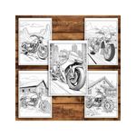 Carti si Birotica - Carti - Carti pentru copii - Carti de colorat - Carte de colorat pentru relaxare si antistres, 35 de ilustratii, Motociclete, 76 pagini, A5 - Infinity.ro