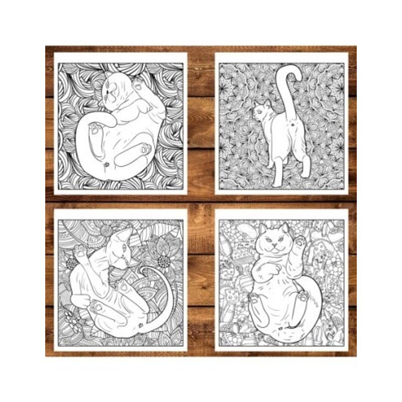 Carti si Birotica - Carti - Carti pentru copii - Carti de colorat - Carte de colorat pentru relaxare si antistres, 30 de ilustratii, Funduri de pisici, 66 pagini, A5 - Infinity.ro