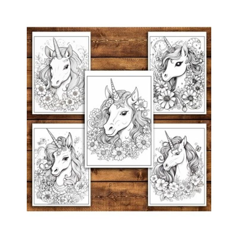 Carti si Birotica - Carti - Carti pentru copii - Carti de colorat - Carte de colorat pentru relaxare si antistres, 31 de ilustratii, Unicorni, 68 pagini, A5 - Infinity.ro