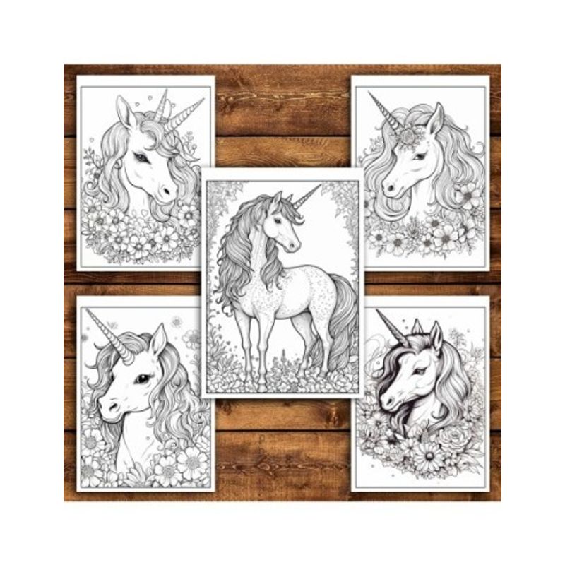 Carti si Birotica - Carti - Carti pentru copii - Carti de colorat - Carte de colorat pentru relaxare si antistres, 31 de ilustratii, Unicorni, 68 pagini, A5 - Infinity.ro