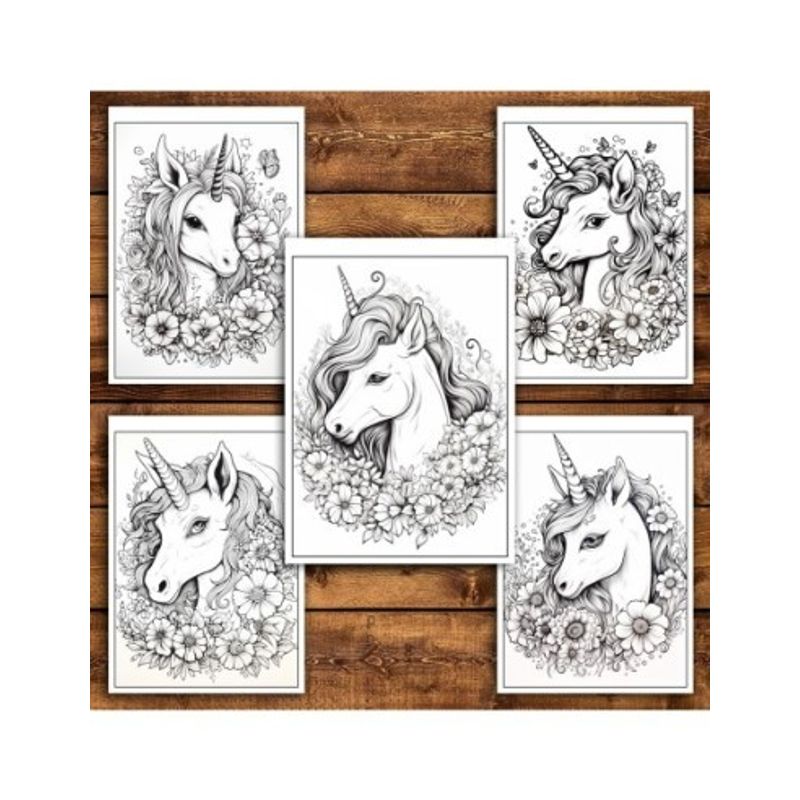 Carti si Birotica - Carti - Carti pentru copii - Carti de colorat - Carte de colorat pentru relaxare si antistres, 31 de ilustratii, Unicorni, 68 pagini, A5 - Infinity.ro