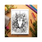 Carti si Birotica - Carti - Carti pentru copii - Carti de colorat - Carte de colorat pentru relaxare si antistres, 31 de ilustratii, Unicorni, 68 pagini, A5 - Infinity.ro