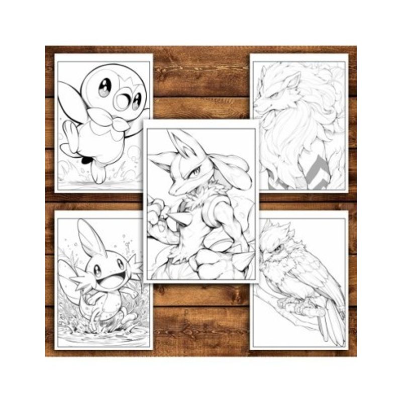 Carti si Birotica - Carti - Carti pentru copii - Carti de colorat - Carte de colorat pentru relaxare si antistres, 30 de ilustratii, Pokemon, 66 pagini, A5 - Infinity.ro