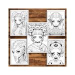 Carti si Birotica - Carti - Carti pentru copii - Carti de colorat - Carte de colorat pentru relaxare si antistres, 40 de ilustratii, Anime Alien Girls, 86 pagini, A5 - Infinity.ro