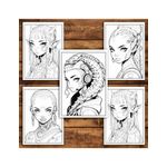 Carti si Birotica - Carti - Carti pentru copii - Carti de colorat - Carte de colorat pentru relaxare si antistres, 40 de ilustratii, Anime Alien Girls, 86 pagini, A5 - Infinity.ro