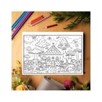 Carti si Birotica - Carti - Carti pentru copii - Carti de colorat - Carte de colorat pentru relaxare si antistres, 40 de ilustratii, Casute din Ciuperci, 96 pagini, A5 - Infinity.ro