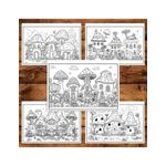 Carti si Birotica - Carti - Carti pentru copii - Carti de colorat - Carte de colorat pentru relaxare si antistres, 40 de ilustratii, Casute din Ciuperci, 96 pagini, A5 - Infinity.ro