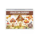 Carti si Birotica - Carti - Carti pentru copii - Carti de colorat - Carte de colorat pentru relaxare si antistres, 40 de ilustratii, Casute din Ciuperci, 96 pagini, A5 - Infinity.ro