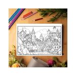 Carti si Birotica - Carti - Carti pentru copii - Carti de colorat - Carte de colorat pentru relaxare si antistres, 40 de ilustratii, Fantasy Houses, 86 pagini, A5 - Infinity.ro