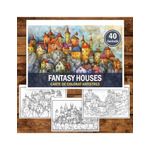 Carti si Birotica - Carti - Carti pentru copii - Carti de colorat - Carte de colorat pentru relaxare si antistres, 40 de ilustratii, Fantasy Houses, 86 pagini, A5 - Infinity.ro