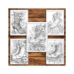 Carti si Birotica - Carti - Carti pentru copii - Carti de colorat - Carte de colorat pentru relaxare si antistres, 40 de ilustratii, Cizme cu Flori, 86 pagini, A5 - Infinity.ro