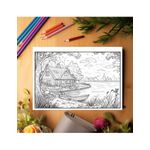 Carti si Birotica - Carti - Carti pentru copii - Carti de colorat - Carte de colorat pentru relaxare si antistres, 40 de ilustratii, Casute la Lac, 86 pagini, A5 - Infinity.ro