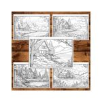 Carti si Birotica - Carti - Carti pentru copii - Carti de colorat - Carte de colorat pentru relaxare si antistres, 40 de ilustratii, Casute la Lac, 86 pagini, A5 - Infinity.ro