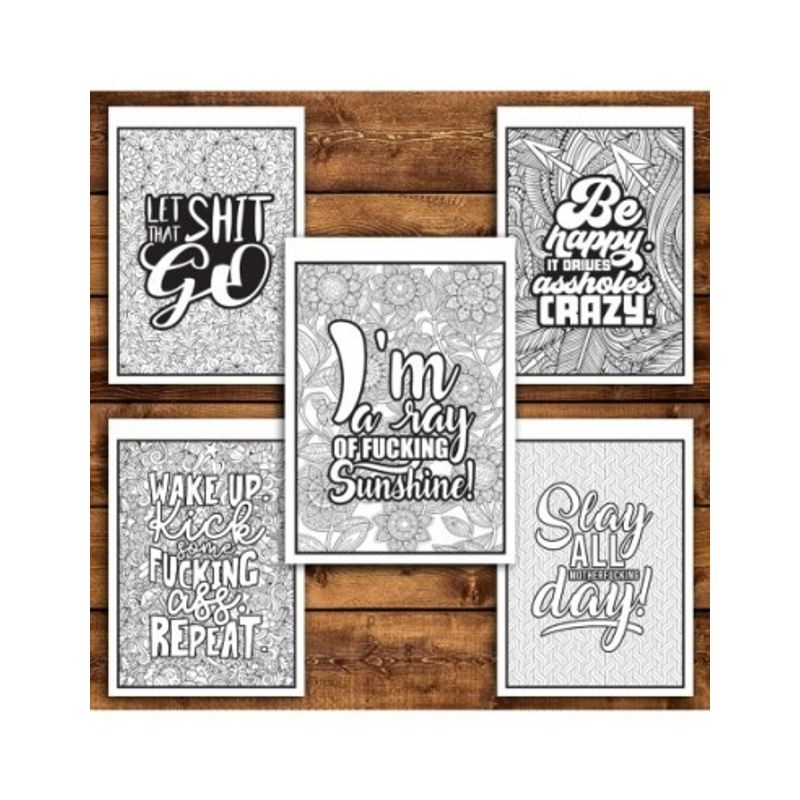 Carti si Birotica - Carti - Carti pentru copii - Carti de colorat - Carte de colorat pentru relaxare si antistres, 40 de ilustratii, F cking Badass, 86 pagini, A5 - Infinity.ro