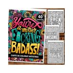 Carti si Birotica - Carti - Carti pentru copii - Carti de colorat - Carte de colorat pentru relaxare si antistres, 40 de ilustratii, F cking Badass, 86 pagini, A5 - Infinity.ro