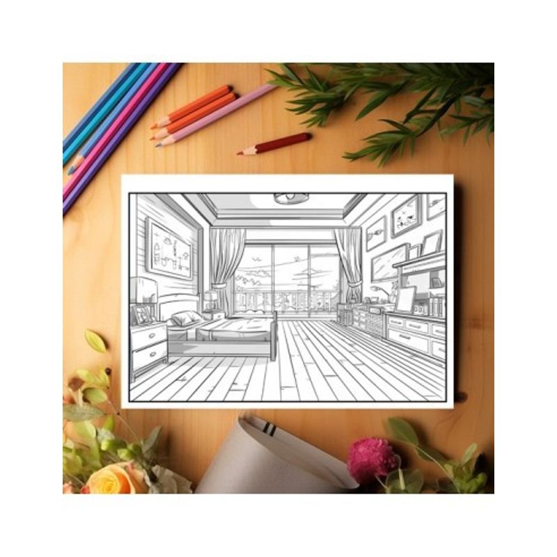 Carti si Birotica - Carti - Carti pentru copii - Carti de colorat - Carte de colorat pentru relaxare si antistres, 40 de ilustratii, Design Interior, 86 pagini, A5 - Infinity.ro