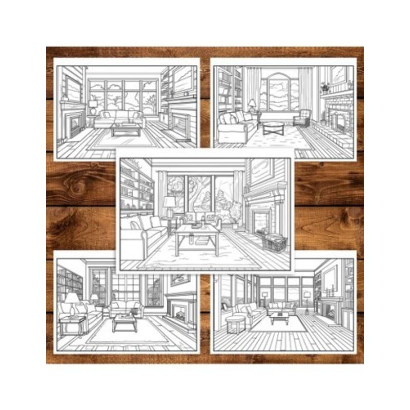 Carti si Birotica - Carti - Carti pentru copii - Carti de colorat - Carte de colorat pentru relaxare si antistres, 40 de ilustratii, Design Interior, 86 pagini, A5 - Infinity.ro