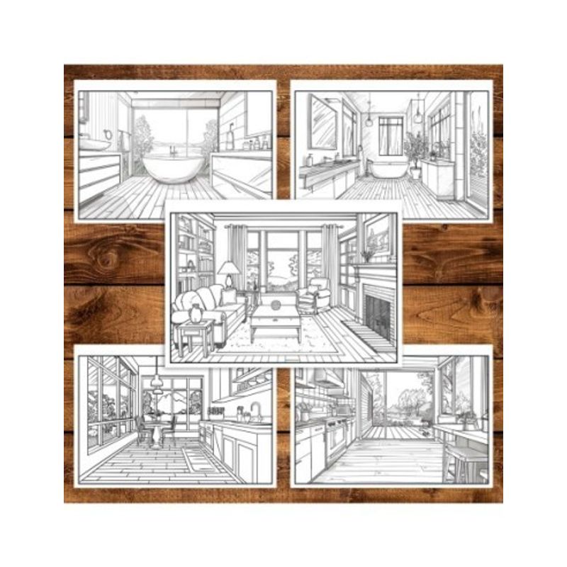 Carti si Birotica - Carti - Carti pentru copii - Carti de colorat - Carte de colorat pentru relaxare si antistres, 40 de ilustratii, Design Interior, 86 pagini, A5 - Infinity.ro