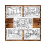 Carti si Birotica - Carti - Carti pentru copii - Carti de colorat - Carte de colorat pentru relaxare si antistres, 40 de ilustratii, Design Interior, 86 pagini, A5 - Infinity.ro